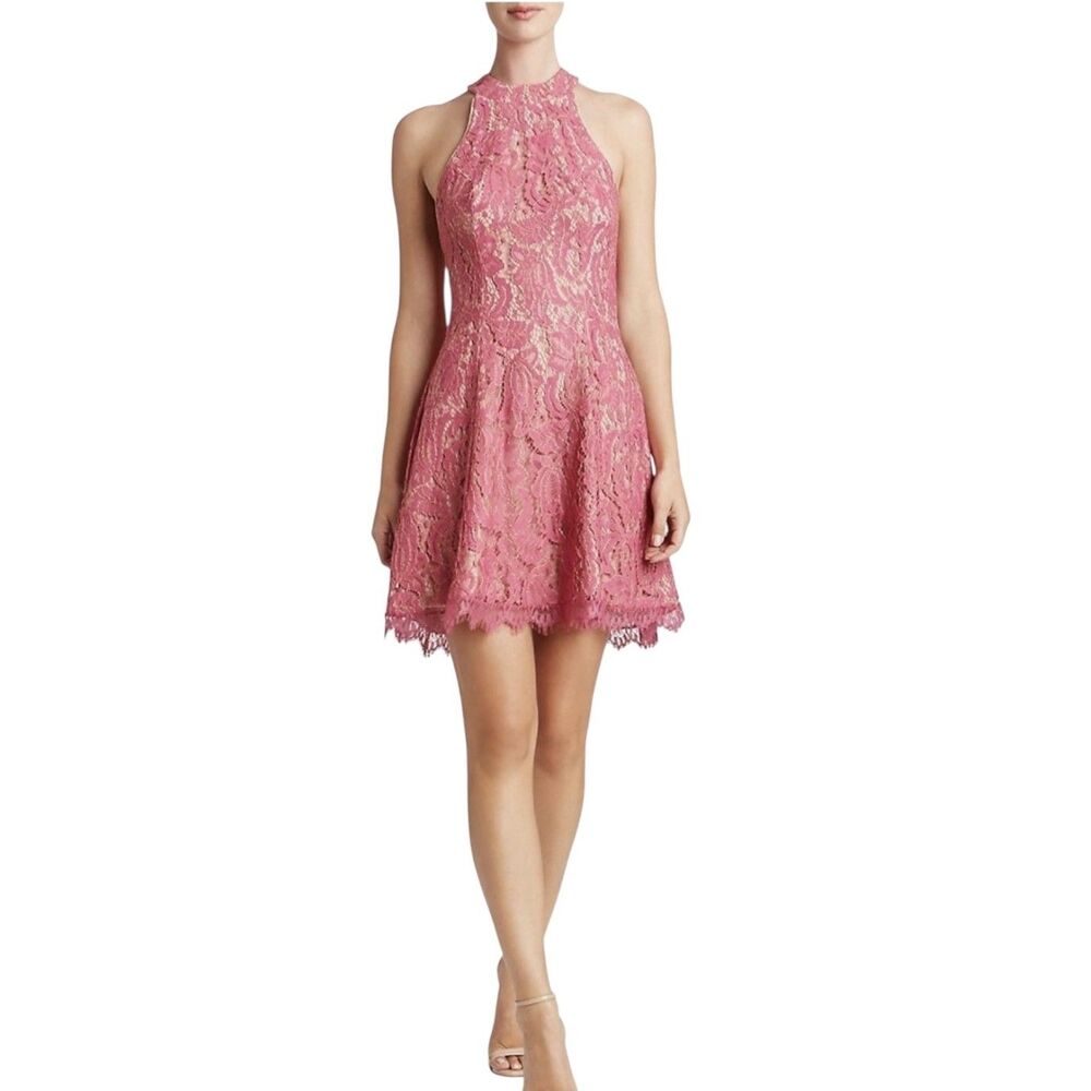 Dress The Population Dress Lace Gold Strappy Cocktail Party USA